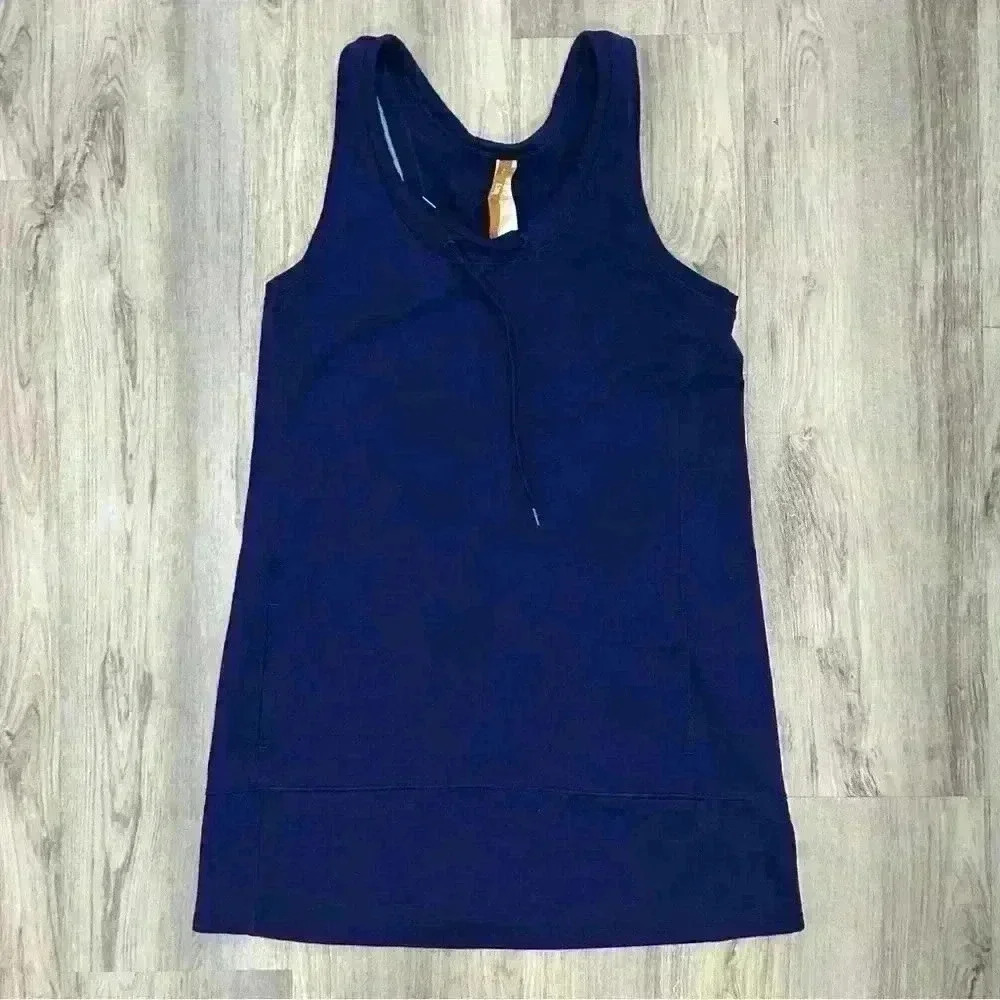 Lucy Activewear Navy Sleeveless Daily Practice Dress Pockets Women's Size M
